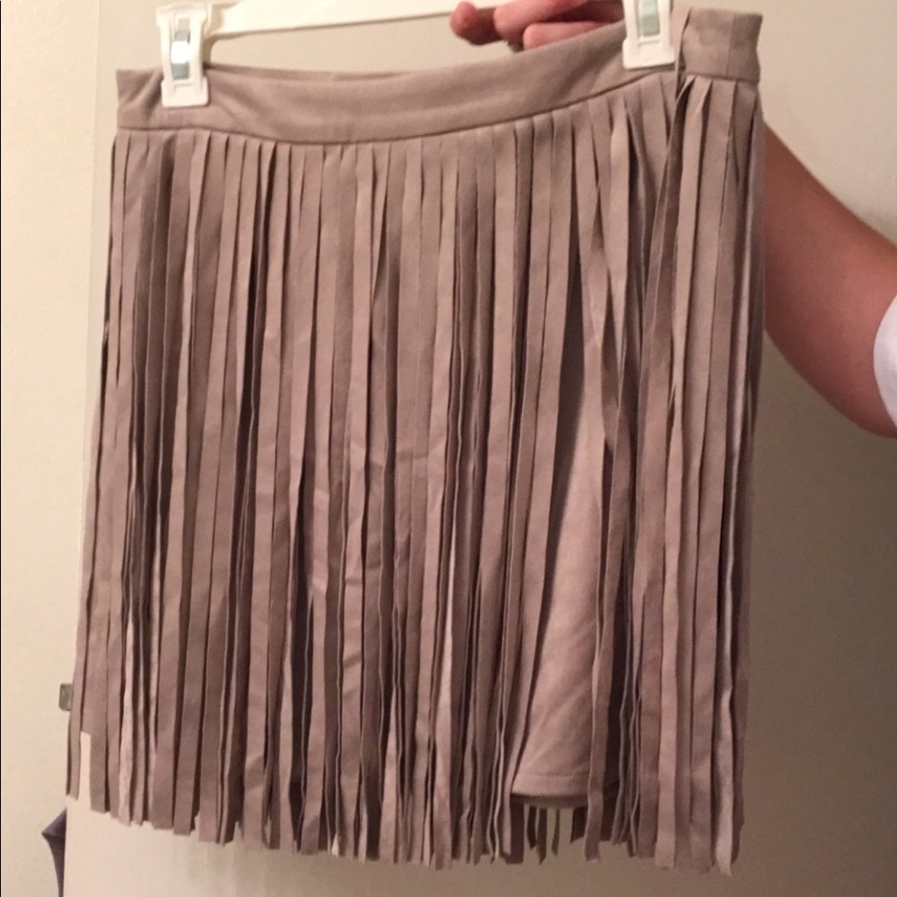 Suede Fringe skirt